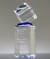 Picture of Elevate Blue Crystal Cube Award Tower