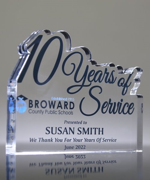 Picture of 10 Years of Service Acrylic Award