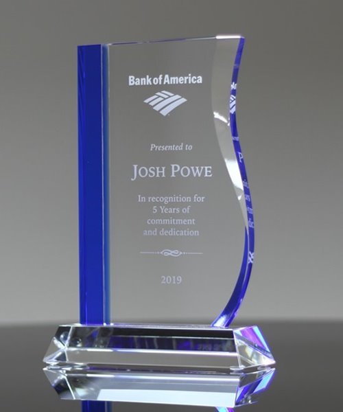 Picture of Blue Crystal Wave Trophy