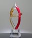 Picture of Amber Red Art Glass Flame Award