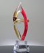 Picture of Amber Red Art Glass Flame Award