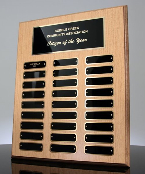 Picture of Oak Finish Perpetual Plaque