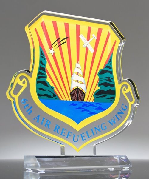 Custom Shaped Acrylic Service Shield Award | Edco Awards