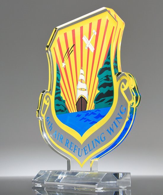 Custom Shaped Acrylic Service Shield Award | Edco Awards