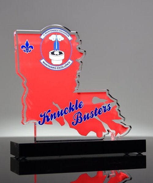 LA Trophies - Louisiana State Shape Plaque for Recognition and