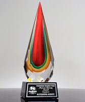Picture of Colorful Rain Drop Art Glass Award