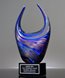 Picture of Blue Dual Rising Art Glass Trophy