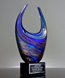 Picture of Blue Dual Rising Art Glass Trophy