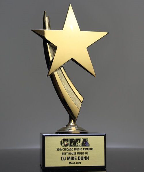 Custom Star Trophy Awards Prime 6 Gold Glitter Star Rocket Trophies
