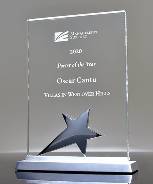 Picture of Chrome Star Crystal Plaque