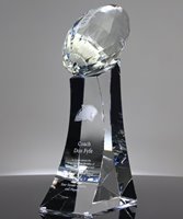 Picture of Large Faceted Crystal Football Trophy