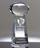 Picture of Large Crystal Football on Pedestal Award