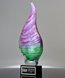 Picture of Pink & Green Teardrop Art Glass Award