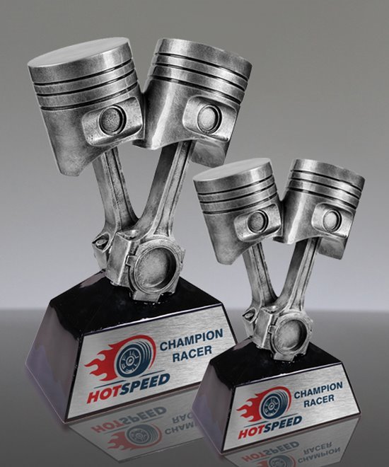 Antique Silver Piston Resin Trophy | CRS104, CRS103 | Edco Awards