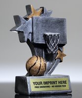 BASKETBALL TROPHY 3 SIZES AVAILABLE ENGRAVED FREE RESIN PLAYER BASKET TROPHIES 