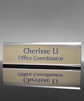 Picture of Door Name Plate with Slide-In Silver Frame