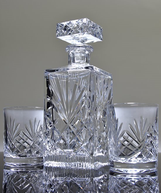 Royal Cut Crystal Decanter Set with Rocks Glasses