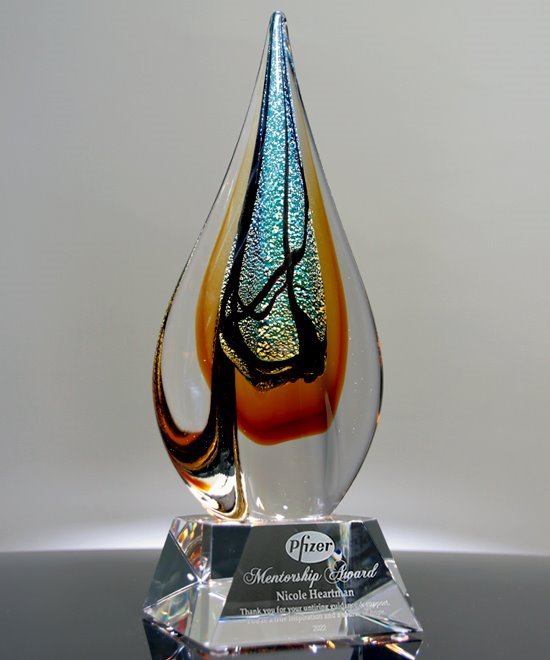 Elation Flame Art Glass Award
