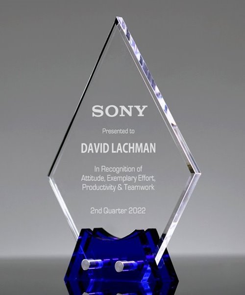 Picture of Sapphire Diamond Acrylic Award