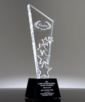 Eternity Star Glass Trophy In 3 Sizes Free Engraving up to 30 Letters KK275 