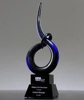 Picture of Sapphire Coil Art Glass Award