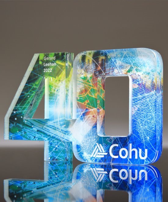 Modern Acrylic Number 40 Trophy | Edco Awards
