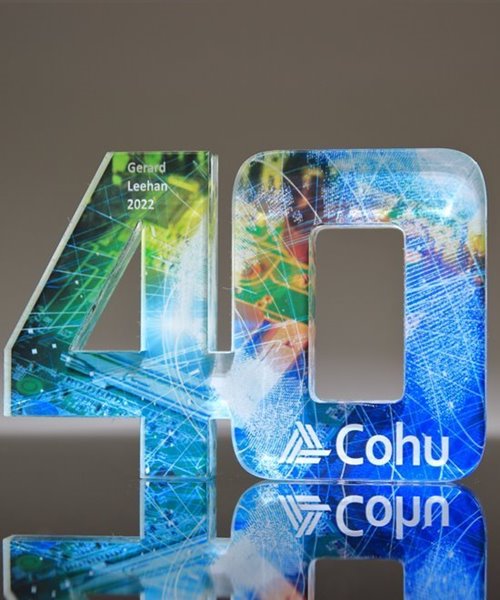 Modern Acrylic Number 40 Trophy | Edco Awards