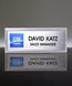 Picture of Imprinted Metal Name Badge With Silver Frame - 3 x 1 Inch