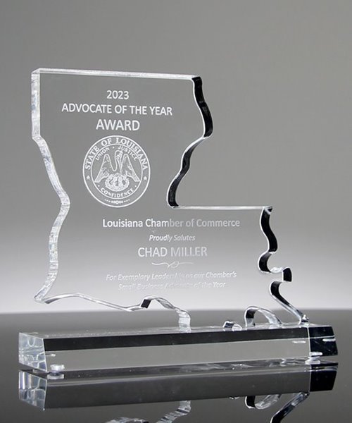 Picture of Louisiana State Shape Clear Acrylic Award