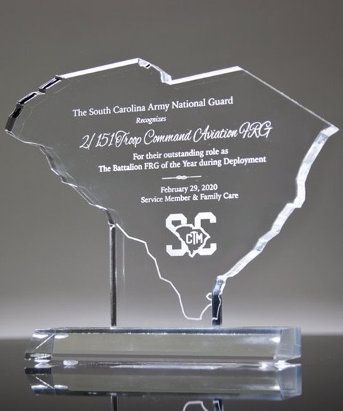 Picture of South Carolina Acrylic State Shape Trophy