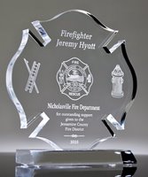 FIREFIGHTER FIREMAN PRINTED ACRYLIC 180mm-220mm TROPHY *FREE ENGRAVING* AWARD 