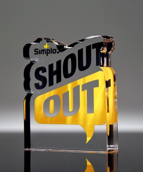 Home / Corporate Awards / Acrylic Awards / Custom Awards / Logo Shaped