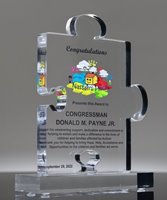 Picture of Acrylic Puzzle Piece Trophy with Full Color Imprint