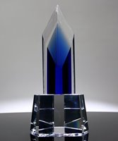 Picture of Visionary Diamond Blue Crystal Award