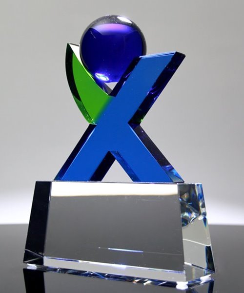 Picture of Custom Logo-Cut Crystal Trophy