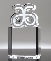 Picture of Custom Shaped Clear Crystal Logo Award