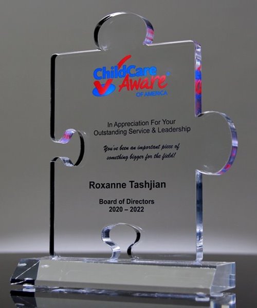 Picture of Acrylic Puzzle Piece Trophy with Full Color Imprint