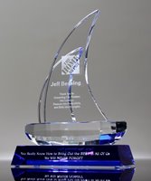 Picture of Faceted Sailboat Crystal Award