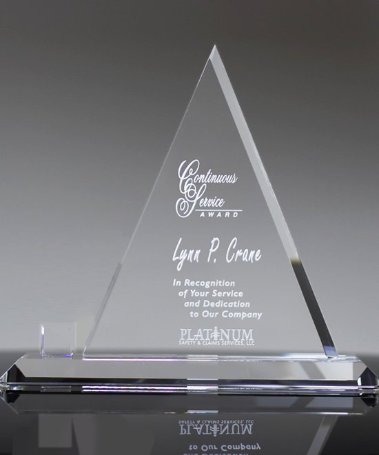 Green Goal-Setter Triangle Crystal | 6458GN | Edco Awards