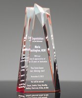 Picture of Red Star Acrylic Tower Award - Medium Size