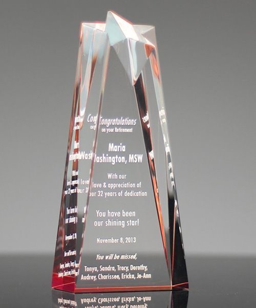 Picture of Red Star Acrylic Tower Award - Large Size