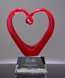 Picture of Artful Heart Red Crystal Award with Clear Base