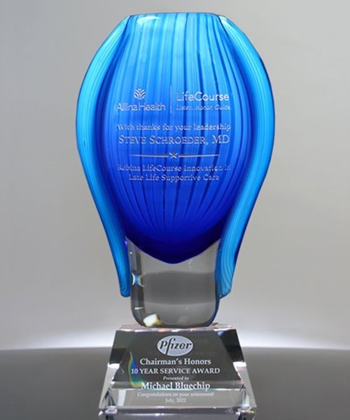 Picture of Elevated Azure Fontana Trophy Vase