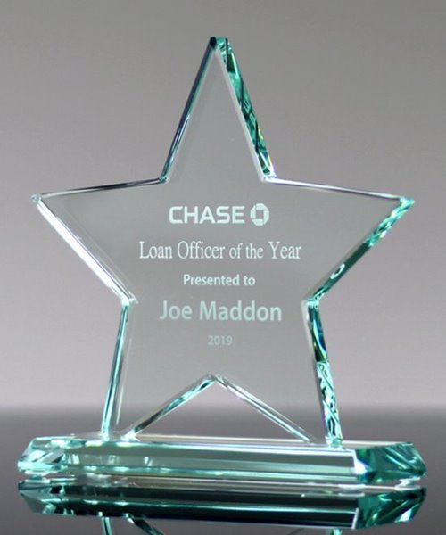 Picture of Jade Glass Star Award - Small Size