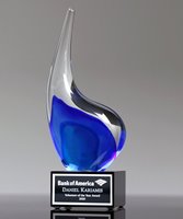 Picture of Artful Ripple Sapphire Glass Award - Large Size