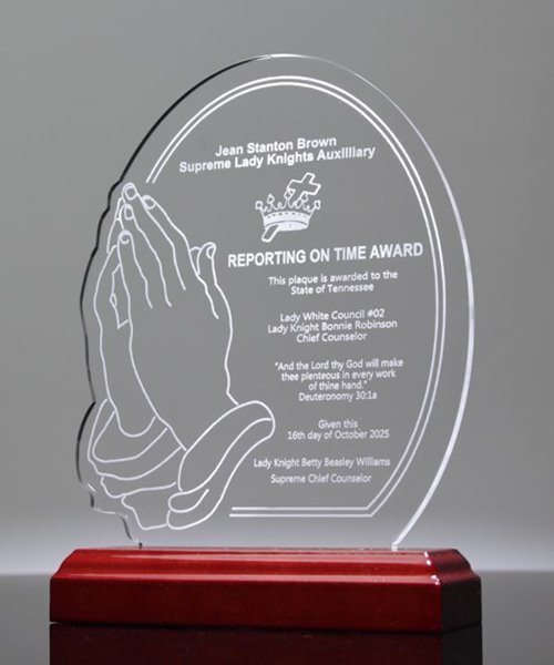 Picture of Praying Hands Acrylic Award