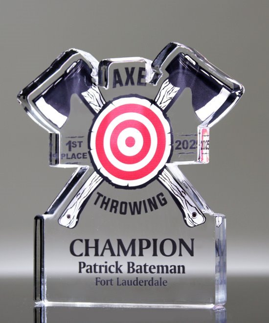 Axe Throwing Acrylic Trophy