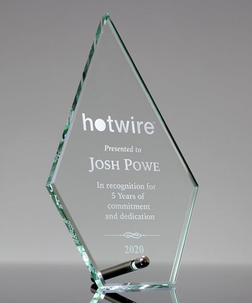 Picture of Laser Etched Glass Arrowhead Award
