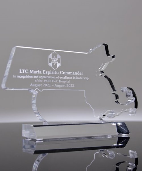 Massachusetts Acrylic State Shape Trophy | Edco Awards