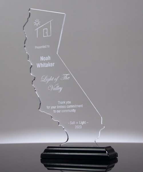 Picture of State of California Acrylic Award - Black Base